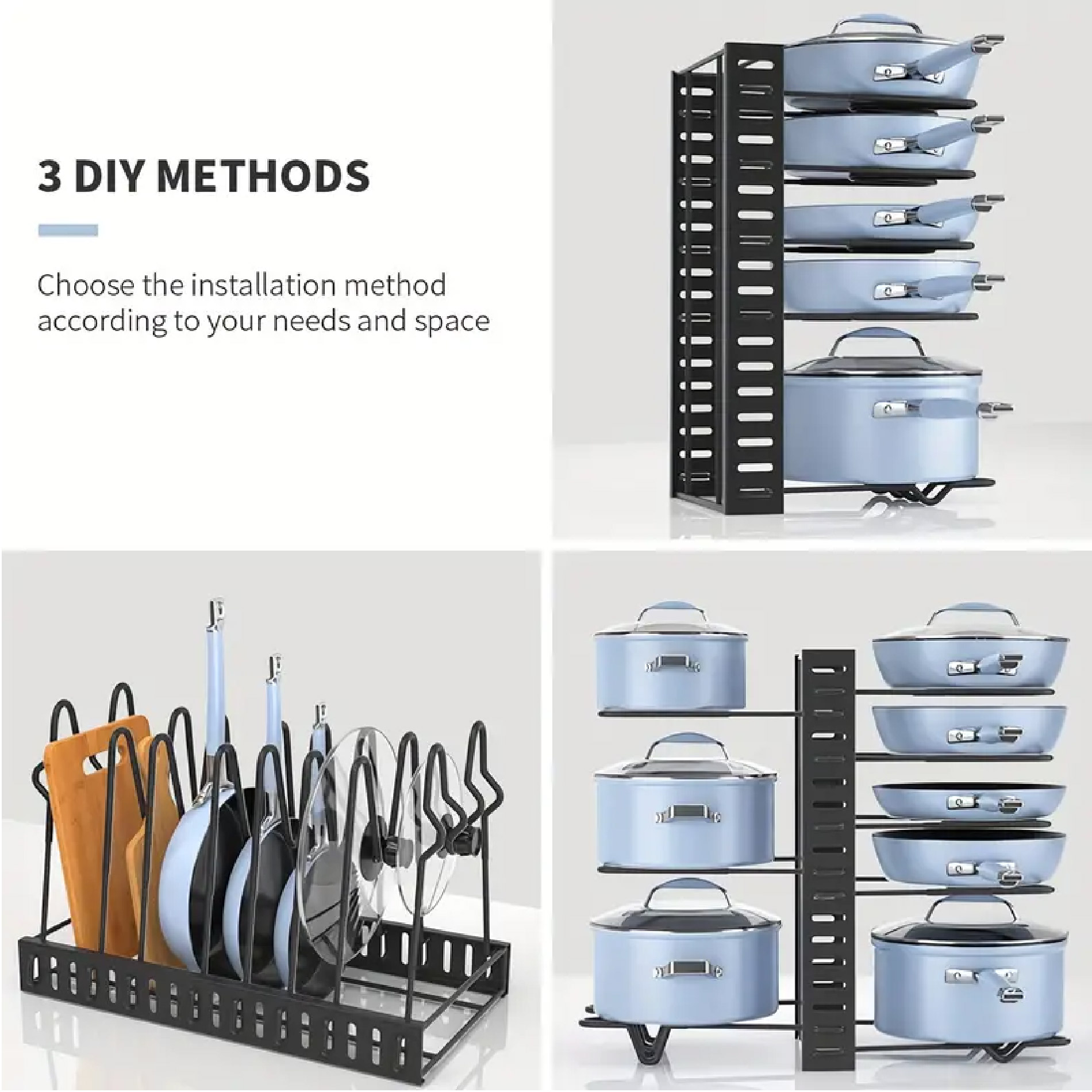 Miniatura 6 de Organizador De Ollas Sartenes 8 Niveles
